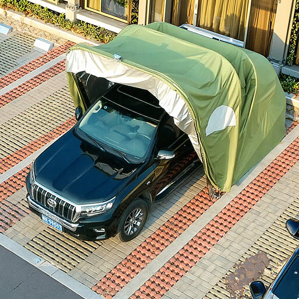 Foldable Manual Parking Sunshade, Mobile Parking Shed, Car Sunshade Folding Portable Carport, Outdoor Carport