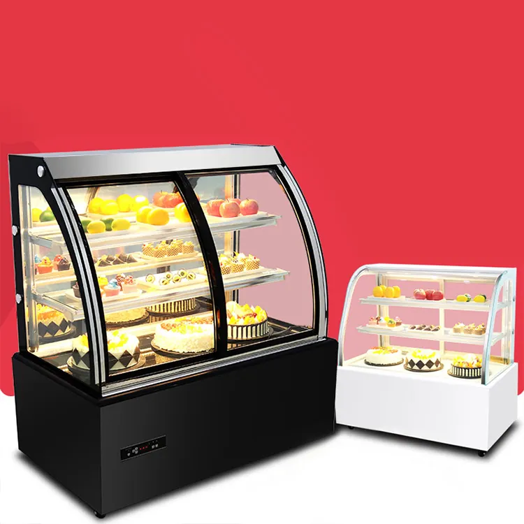 Vetrina di vendita calda refrigerata quadrata della torta di conservazione frigorifera del frigorifero con il supporto del frigorifero dell'esposizione della torta di illuminazione del led