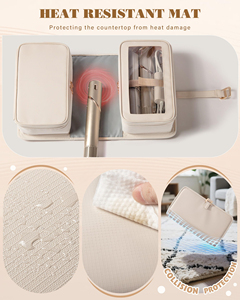 Sac de voyage pour outils capillaires avec tapis résistant à la chaleur, étui de rangement pour accessoires de coiffure - Product Image 5