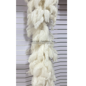 Boa di piume di struzzo lungo in motivo tinto pezzo intero per spettacoli teatrali di carnevale e decorazioni di nozze - Product Image 1