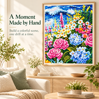 Kit de Peinture Diamant KS Craft Motif Floral Côtier, Perles Spéciales, Paysage Floral, Art Diamant DIY, Décoration Murale, Cadeau