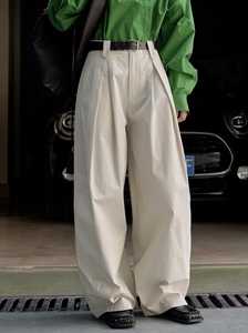 Primavera nuevo estilo coreano estilo yuppie desplazamientos cintura alta pantalones de pierna ancha sueltos adelgazantes pantalones casuales crujientes para mujeres - Product Image 2