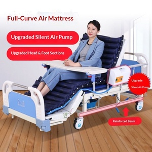 Cama de enfermería multifuncional de media curva para cuidado en el hogar con funciones de giro, elevación de piernas, soporte para infusión intravenosa móvil y asistencia para comidas. - Product Image 3
