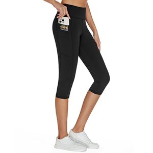 Women High Waist <b>Capri</b> Yoga <b>Leggings</b> Breathable Knee Length Workout Pants Black Wholesale Rate OEM Custom Women <b>legging</b> - Product Image 1