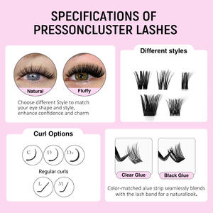Kit <span class=keywords><strong>de</strong></span> <span class=keywords><strong>Pestañas</strong></span> Postizas en Racimo <span class=keywords><strong>de</strong></span> Larga Duración (14 Días), Curvatura C y D, Kit <span class=keywords><strong>de</strong></span> <span class=keywords><strong>Extensiones</strong></span> <span class=keywords><strong>de</strong></span> <span class=keywords><strong>Pestañas</strong></span> en Racimo, Kit <span class=keywords><strong>de</strong></span> <span class=keywords><strong>Pestañas</strong></span> en Racimo Personalizadas, Marca Privada - Product Image 4
