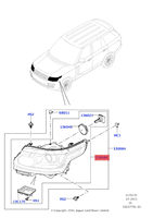 Ensemble de phares H11 12V 4000Lm 8 broches 16 broches Gauche Droite pour Range Rover L405 2013-2017 OE LR096208 LR096199 LR067213 LR067204