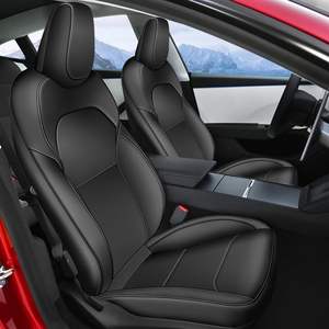 (Pas pour la performance) Ensemble complet de siège intérieur en cuir Nappa Airbag noir <span class=keywords><strong>blanc</strong></span> rouge housse de siège de voiture pour Tesla modèle 3 2024 Highland - Product Image 1