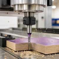 Fraise à spirale pour routeur CNC, revêtement violet, pour le travail du bois, outil de coupe double face pour panneaux stratifiés