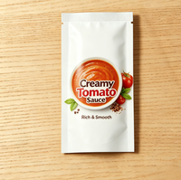 Sachet personnalisé thermoscellable pour sauce tomate, 70g, avec doublure VMPET, pochette autoportante scellable