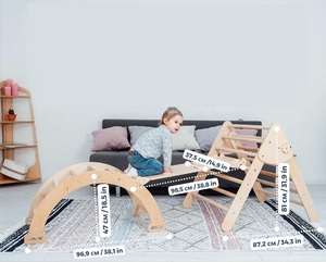 Escalador de Madera para Niños Pequeños con <span class=keywords><strong>Rampa</strong></span>, Triángulo de Escalada, Plegable, Equipo Montessori para Áreas de Juego - Product Image 3