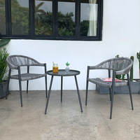 Ensemble de salon de jardin en rotin PE de style nordique - Imperméable, résistant aux UV et au soleil pour balcons, terrasses et jardins