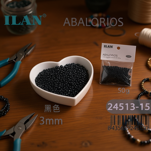 Perline Nere Ilan da 3mm, 50g per Creazione di Gioielli - Product Image 3