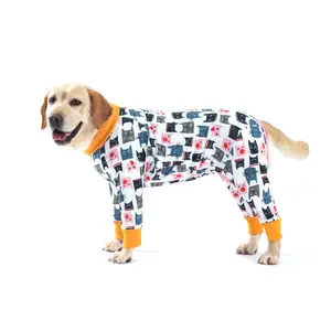 犬の高級ロゴパジャマセット5xl竹犬の衣装ペット服プレミアム犬のシャツとパジャマコットンOppビニール袋モダン