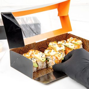 Tùy chỉnh dùng một lần phân hủy sinh học bao bì in container thực phẩm <span class=keywords><strong>Take</strong></span>-Away giấy <span class=keywords><strong>Sushi</strong></span> <span class=keywords><strong>Box</strong></span> với nắp - Product Image 6