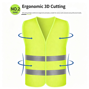 Gilet de travail réfléchissant en polyester, haute visibilité, pour la construction et la circulation routière - Product Image 4