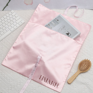 Bolsa de Seda con Logotipo Personalizado, Bolsa de Satén con Lazo, Embalaje para Extensiones de Cabello, Joyería, Zapatos, Ropa - Product Image 4