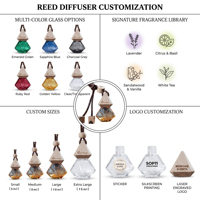 Diffuseur de parfum de luxe en forme de diamant pour voiture avec couvercle en bois pour décoration intérieure moderne, vente en gros, marque privée, qualité supérieure