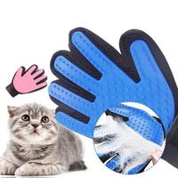 Gant de toilettage pour chien de luxe à cinq doigts, en silicone respirant, pour enlever les poils d'animaux, pour chiens et chats, main gauche ou droite, accessoires pour animaux de compagnie