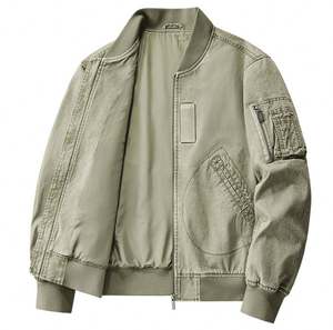 Veste en coton pour homme, coupe courte, col baseball, style décontracté américain, pour le printemps et l'automne - Product Image 3