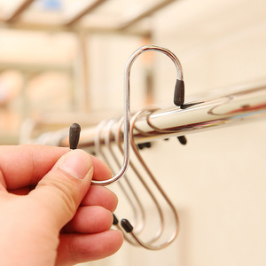 4-pack of S-shaped stainless steel multi-functional traceless hooks for kitchens and bathrooms, as well as wardrobes, <b>hats</b>, and - Product Image 2