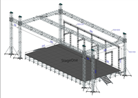 Structure de scène portable en alliage d'aluminium avec écran LED, plateforme de scène, structure d'éclairage, structure à spigots et toit