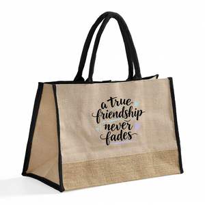 Grands sacs fourre-tout en mélange de jute et de coton de qualité supérieure, imprimables, brodés, avec design couleur personnalisé, logo de marque, sacs cadeaux, sacs pour ordinateur, sacs utilitaires - Product Image 2