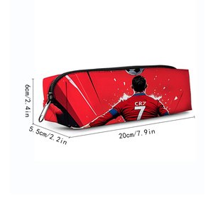 กระเป๋าดินสอโรงเรียน3D ลายการ์ตูนดาวฟุตบอล CR7เป็นของขวัญที่ดีที่สุดสำหรับเด็กผู้ชายเด็กผู้หญิงกล่องดินสอผ้าเป็นชั้นสำหรับเด็ก - Product Image 2