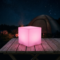 Meuble cube LED lumineux personnalisé sur mesure, logo gratuit, rechargeable, intensité réglable, alimentation solaire, pour événements, mariages, bars