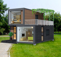 Maison mobile de style bois de 450 pieds carrés avec terrasse, appartement de luxe, décoration de luxe, hôtel