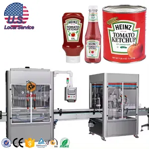 USA Local Service Automatic Tomato Paste Filling Line Ketchup Tomato Sauce Tin Can Filling Packing Machine