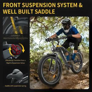 Vélo à pneus larges 1000W Ebike, directement de l'usine Ebycco, 26 pouces, 7 vitesses, VTT E9-Plus 1000W, vélo à pneus larges EBYCCO E9 Plus Ebike 48V Mo - Product Image 3