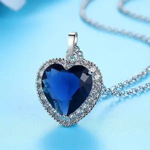 Fashion Jack Rose Film Jewelry Titanic Heart of Ocean blue heart love forever collana con ciondolo