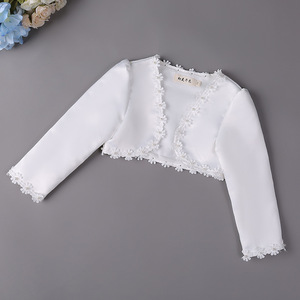 GE Girl White Pearl Princess Bolero Kid Wedding Party Cloak Dance Shawl Cardigan - Product Image 2