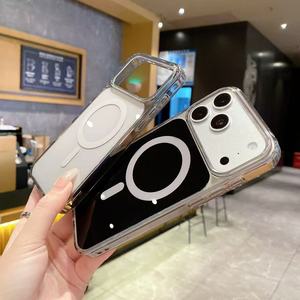 เคสโทรศัพท์แบบใส TPU+อะคริลิค  แม่เหล็กดูดติด  รองรับการชาร์จไร้สาย สำหรับ 13/14/15/16/17 <span class=keywords><strong>Pro</strong></span> <span class=keywords><strong>Max</strong></span> - Product Image 4