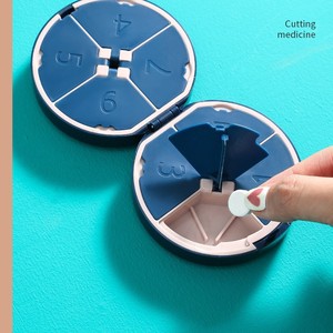 Neue Doppelschichtige Sieben-Tage-Pillendose Faltbar mit Deckel ABS 304 Klinge Tragbare Reise-Pillendose Tablettenschneider Mini - Product Image 2