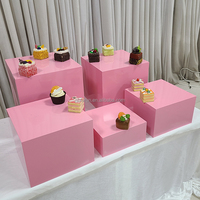 Présentoir à Desserts Rond en Métal, Supports Carrés pour Buffets de Traiteur, Idéal pour Hôtels, Mariages et Décoration de Fêtes à Domicile