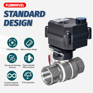 Vanne à boisseau motorisée Flomarvel FH-S FH-MO IP67 12V avec commande manuelle et indicateur, en laiton et acier inoxydable 304, pour UPVC DN8 DN10 DN15 DN20 DN25 DN32 - Product Image 5