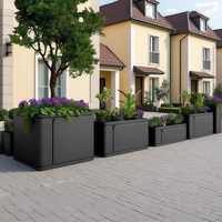 Bacs à fleurs écologiques en acier inoxydable et en fer forgé de style ferme, personnalisés pour l'extérieur, pour les municipalités