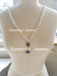 N00357 Hot Bán Mạ Vàng Thời Trang Charms Thiết Kế Đồ Trang Sức Đá Quý Tự Nhiên Đá Mặt Dây Chuyền Dây Chuyền Mới Trong Cho Phụ Nữ - Product Image 2