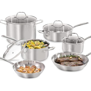 Geling, faible MOQ, ensembles de casseroles de cuisine en acier inoxydable, bonne vente, casseroles et poêles à <span class=keywords><strong>induction</strong></span>, compatibles four jusqu'à 500F - Product Image 1