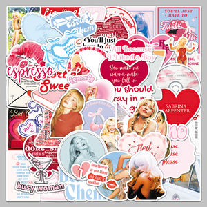 50 autocollants <span class=keywords><strong>Sabrina</strong></span> Carpenter personnalisés en PVC découpé, imperméables et de haute qualité, imprimés directement en usine, pour cadeaux et miroirs - Product Image 5