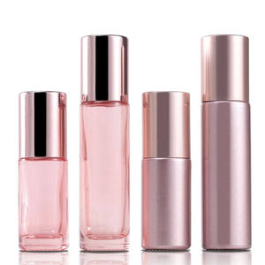 Botella de Vidrio Rosa Dorado de 5ml 10ml para <span class=keywords><strong>Crema</strong></span> de Aceite Esencial para Ojos, con Bolas Rodantes de Acero Inoxidable Rosadas, en Stock - Product Image 1