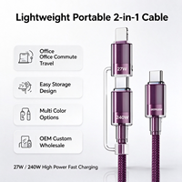 Câble USB-C vers C en nylon tressé transparent de qualité supérieure 240W 5A à charge rapide pour iPhone 15/16/17/18, tablettes Android et ordinateurs portables