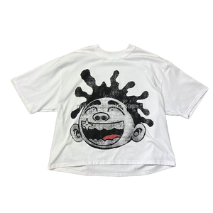 High Quality 100% Cotton <b>White</b> Oversize Men's Casual T-<b>Shirt</b> Custom Pattern Printing Heavyweight Regular Fit Crop - Product Image 2