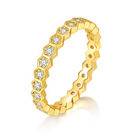 Anillo de Eternidad Hexagonal de Plata de Ley S925 con Moissanita, Lujoso, Exquisito y Sencillo, Apilable, para Mujer, Regalo para Uso Diario o Banquetes