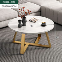 Ensemble de meubles de salon moderne nordique noir blanc carré rond or Table basse en bois livres de luxe marbre noir pour un usage domestique