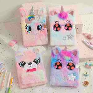 Cuaderno de Viaje Escolar para Niños y Niñas, Regalo de Cumpleaños, Diario Secreto de Peluche para Niñas con Candado y Llave - Product Image 5