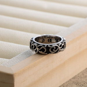 ยุโรปอเมริกันสไตล์แหวนเหล็กไทเทเนียมรูปแบบพืชสัญลักษณ์อินฟินิตี้แหวนแฟชั่นสำหรับทุกเพศ SA337 - Product Image 3