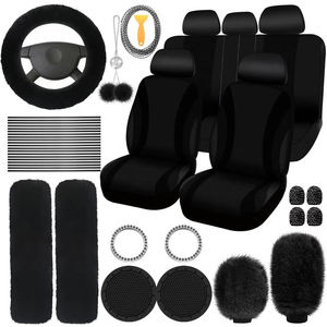Housse de ceinture de sécurité Épaulière Tasse Dessous de verre Tapis Voiture Suspendu Volant <span class=keywords><strong>Couverture</strong></span> Fourrure Velours Court En Peluche Moelleux <span class=keywords><strong>Siège</strong></span> De Voiture <span class=keywords><strong>Couverture</strong></span> Ensemble - Product Image 5