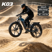 Vélo électrique avec batterie 48V 20AH, 750W, autonomie de 80 km, pneus larges 26x4.0, assistance au pédalage à 5 niveaux, frein Shimano